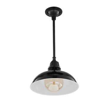Jasper 12.25" Farmhouse Industrial Indoor/Outdoor Iron LED Pendant